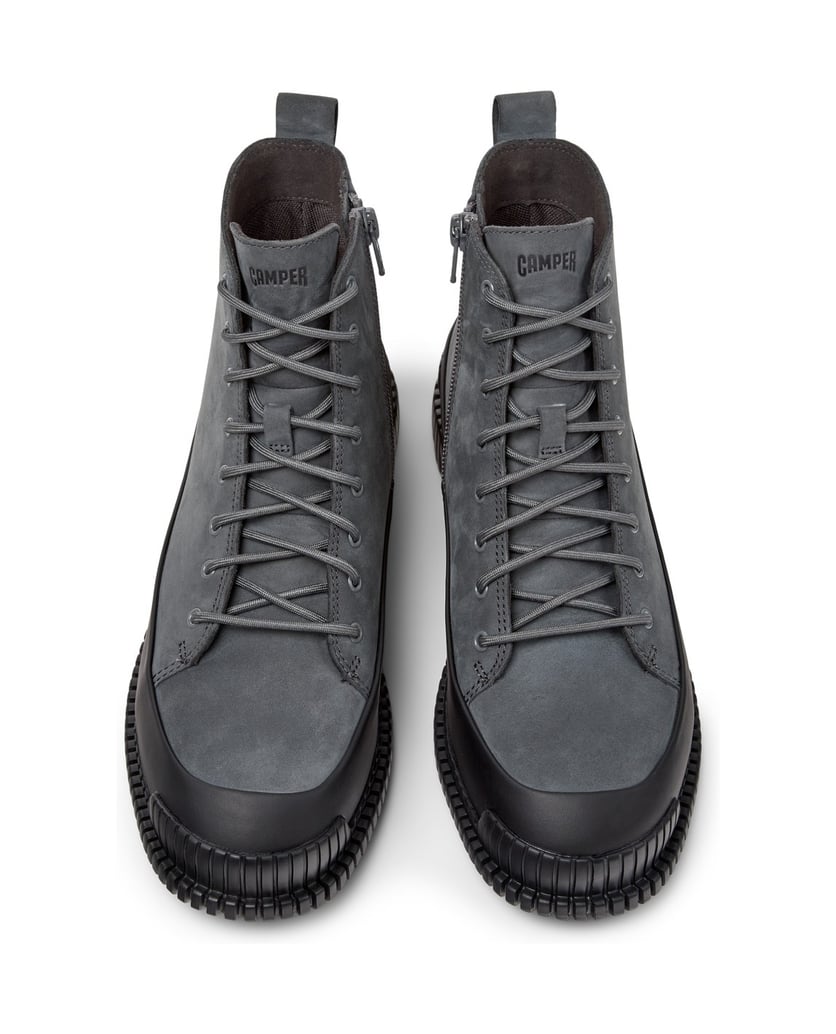 Camper-STIEFELETTEN-PIX-grau-kombiniert
