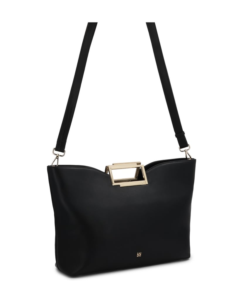 Kazar-Large-black-handbag-with-a-regular-shape-černá