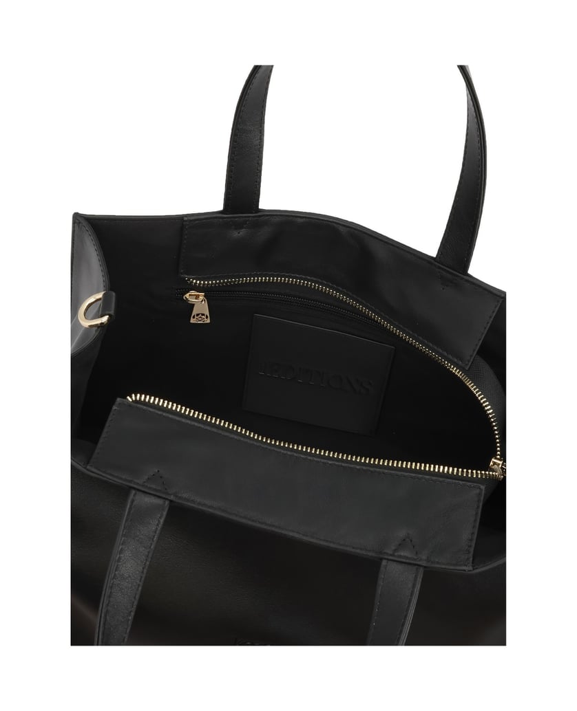 Kazar-Black-classic-handbag-with-two-handles-černá