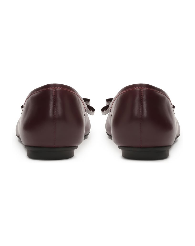 Kazar-Kastanienbraune-Ballerinas-mit-Schleife-rot