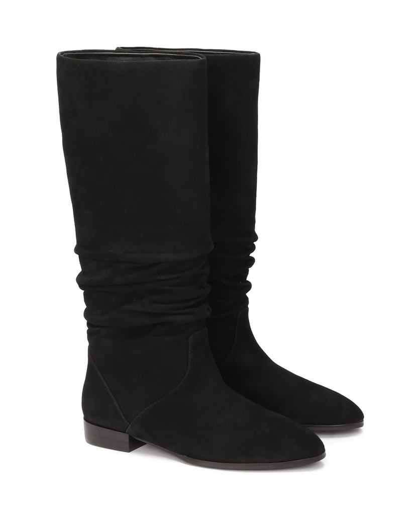 Kazar-Suede-boots-on-a-flat-sole-černá