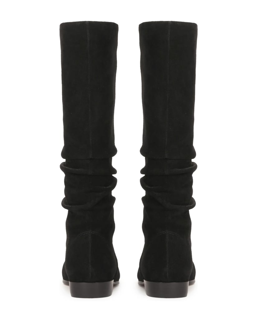 Kazar-Suede-boots-on-a-flat-sole-černá