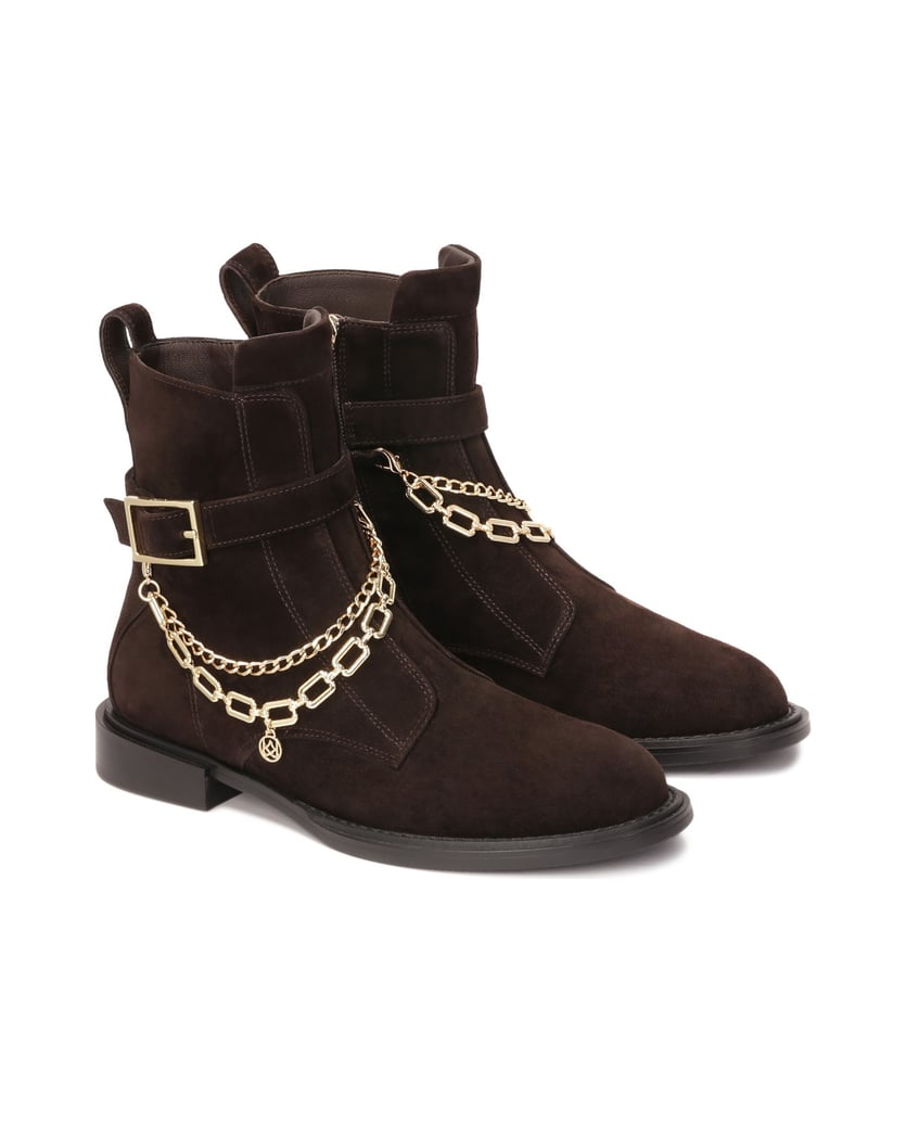 Kazar-Brown-boots-with-detachable-chains-hnedá