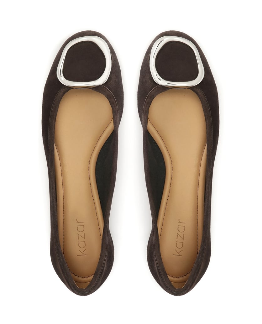 Kazar-Ballerinas-aus-braunem-Wildleder-braun