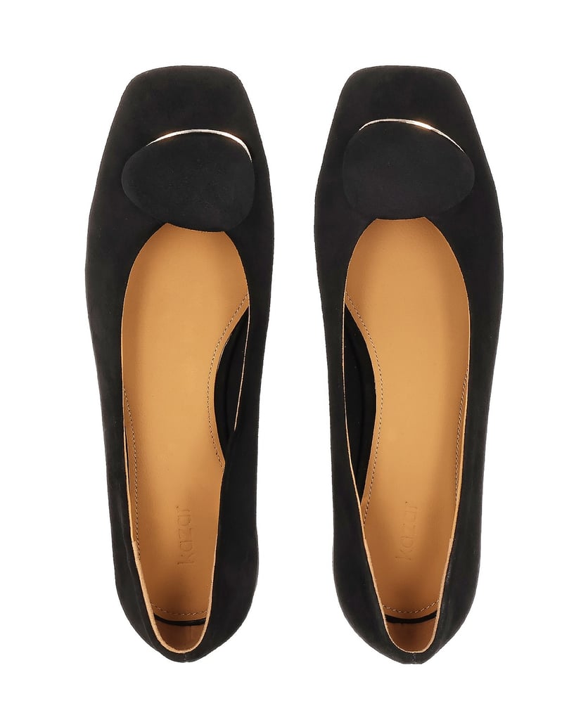 Kazar-Suede-ballerinas-with-flat-heels-černá
