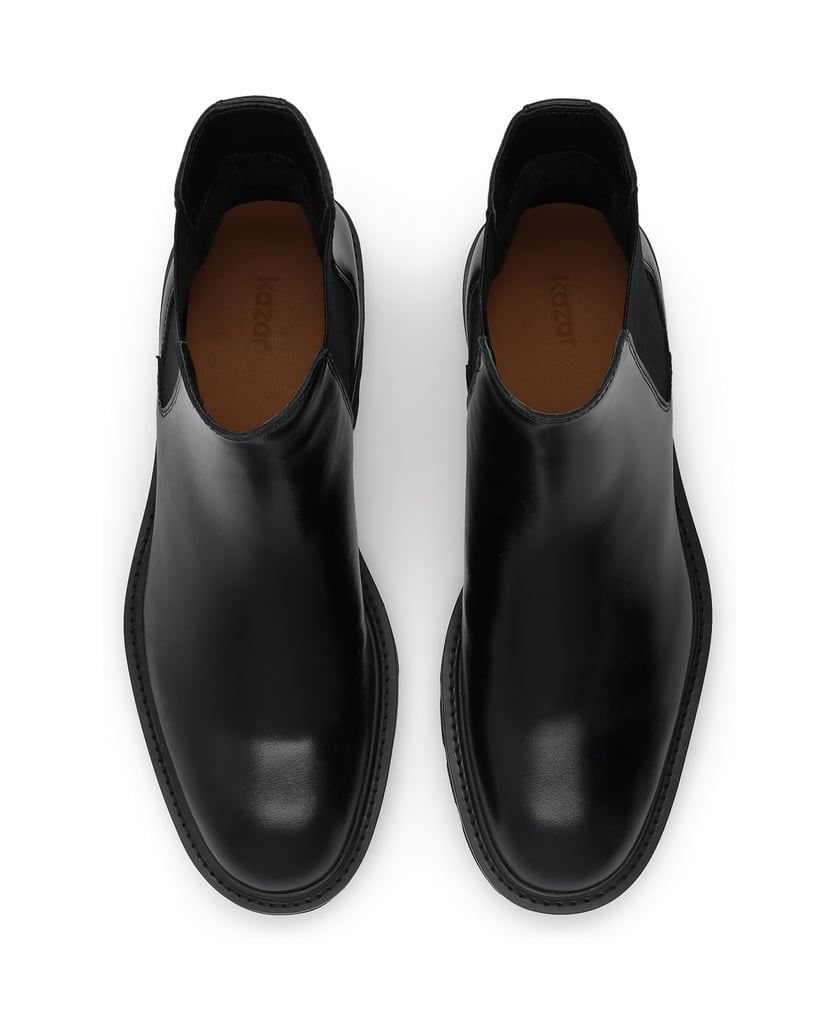 Kazar-Chelsea-Stiefel-aus-Leder-mit-elastischem-Einsatz-schwarz