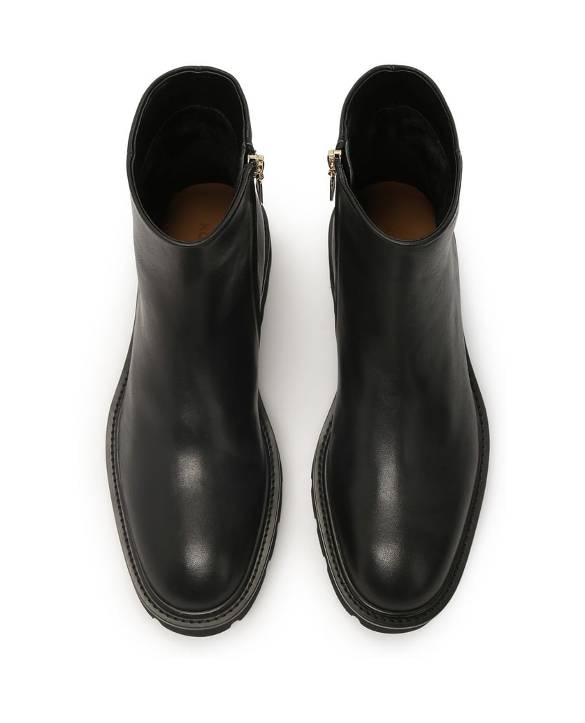 Kazar-Flache-Stiefel-aus-Naturleder-schwarz