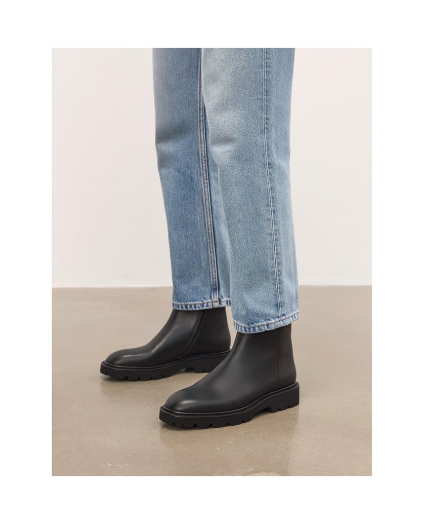 Kazar-Flache-Stiefel-aus-Naturleder-schwarz