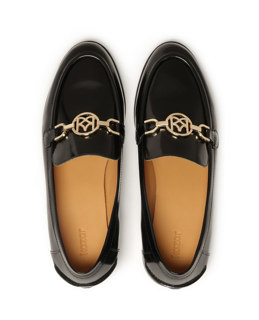 Kazar-Schwarze-Slipper-Halbschuhe-mit-Metallve-schwarz