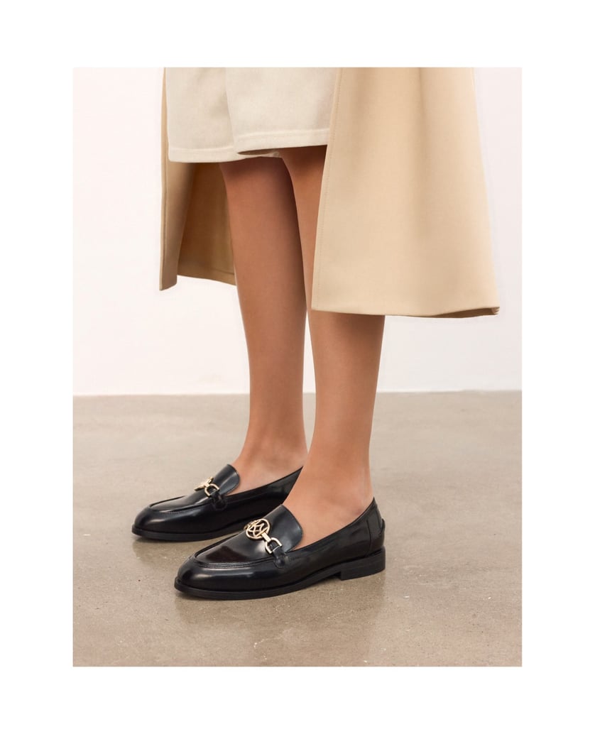 Kazar-Schwarze-Slipper-Halbschuhe-mit-Metallve-schwarz