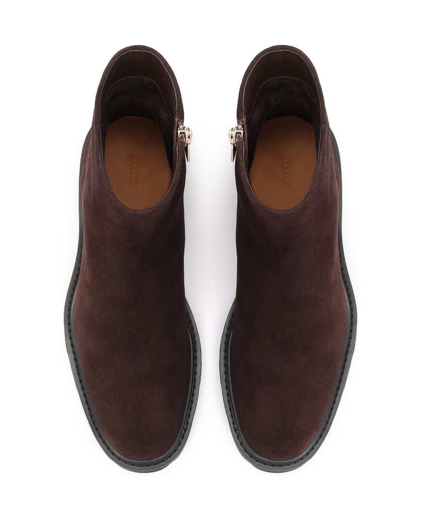 Kazar-Braune-Wildlederstiefel-mit-Reißverschlu-braun