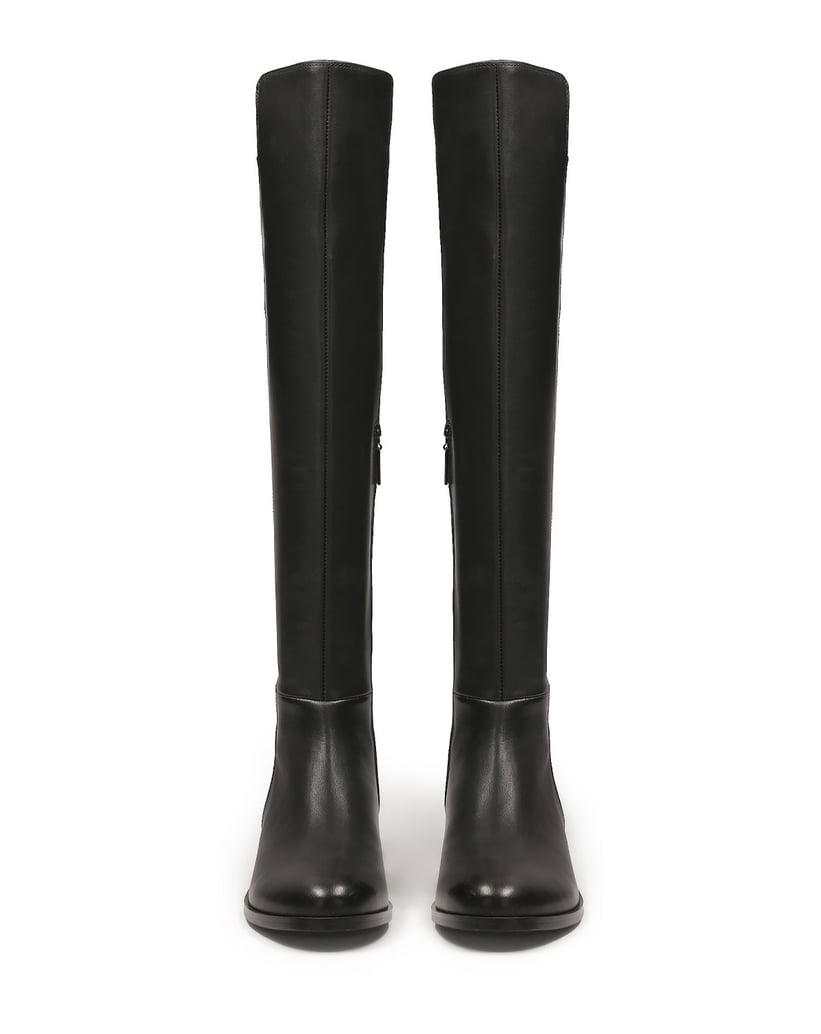 Kazar-Black-flat-boots-in-leather-and-fabric-černá
