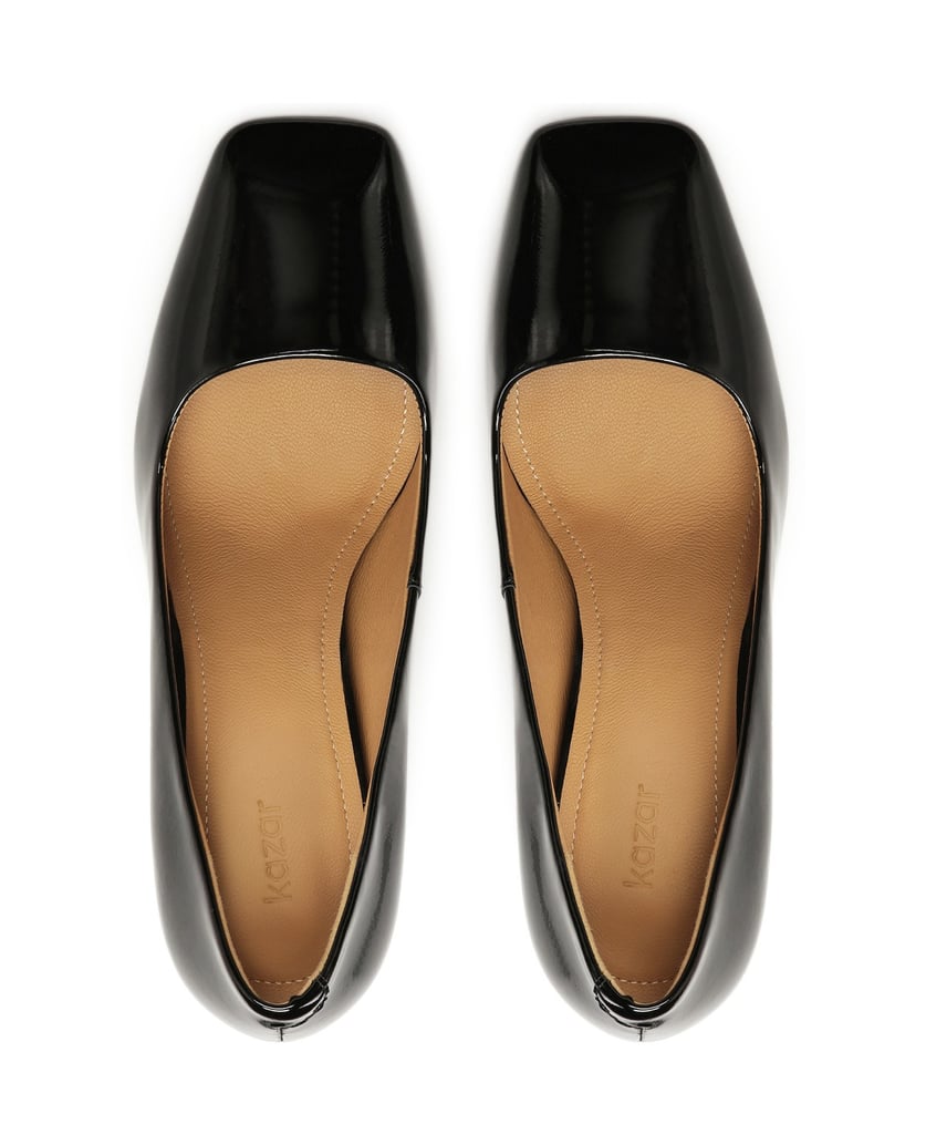 Kazar-Patent-leather-square-nosed-pumps-čierna