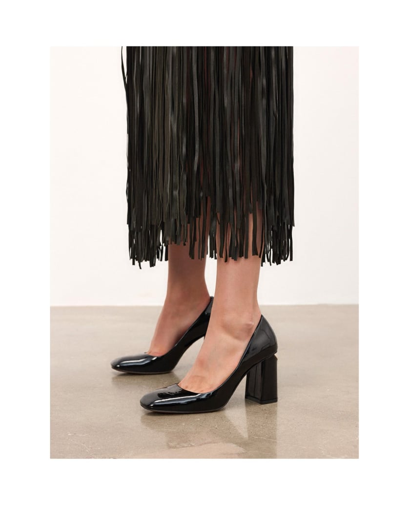 Kazar-Patent-leather-square-nosed-pumps-čierna