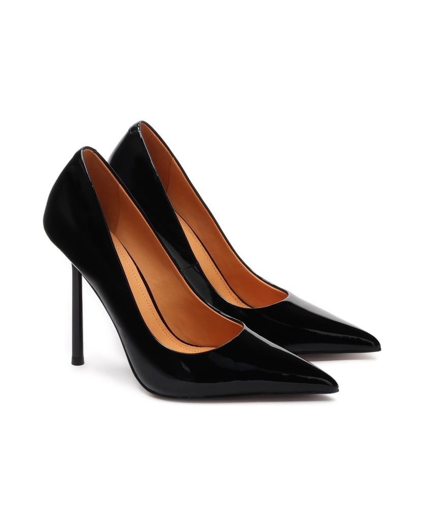 Kazar-Patent-leather-black-pumps-with-a-slender-heel-černá