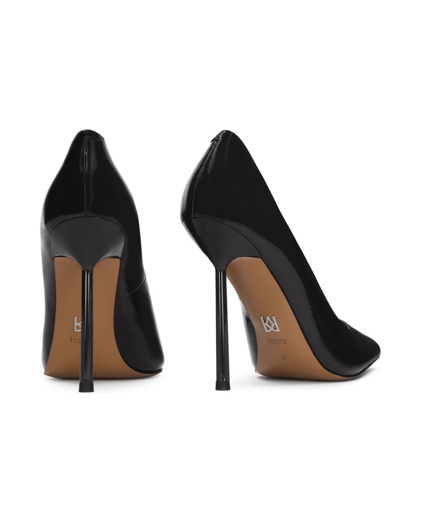 Kazar-Patent-leather-black-pumps-with-a-slender-heel-černá
