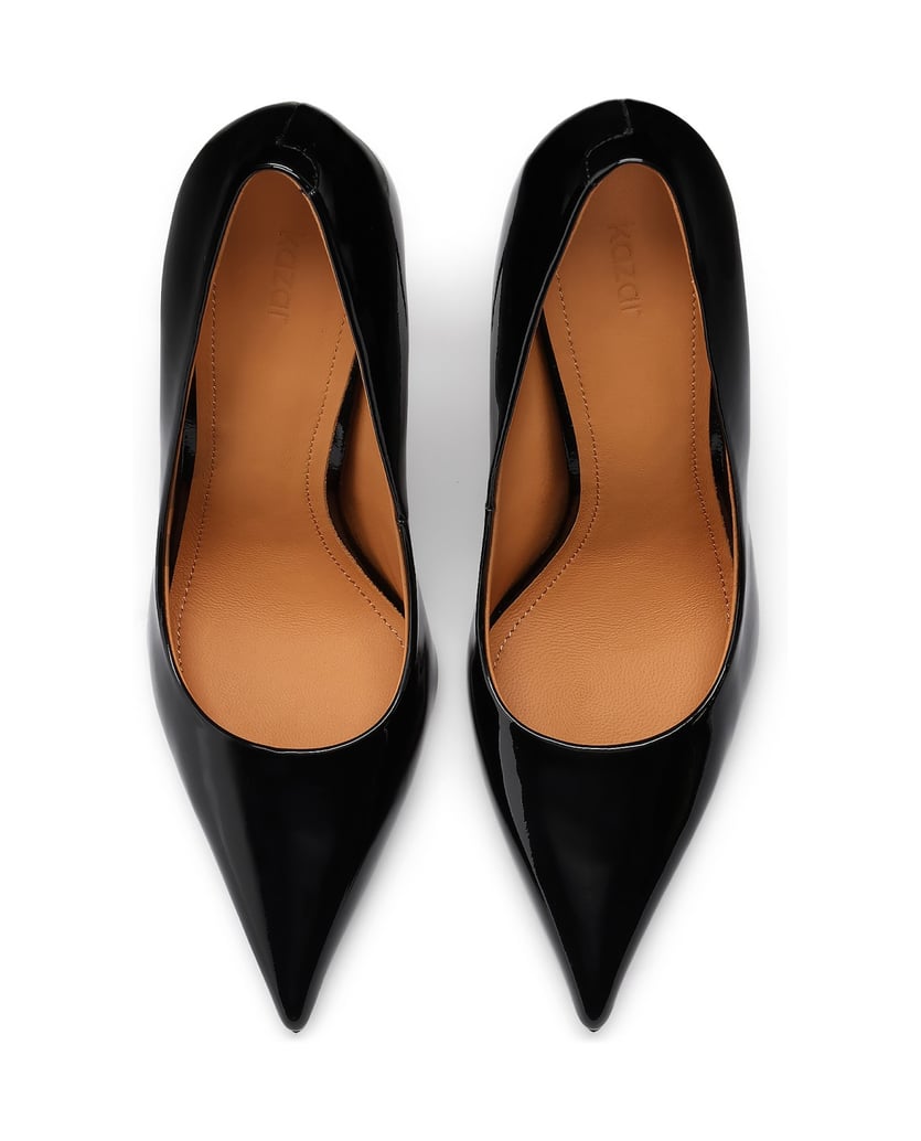 Kazar-Patent-leather-black-pumps-with-a-slender-heel-černá