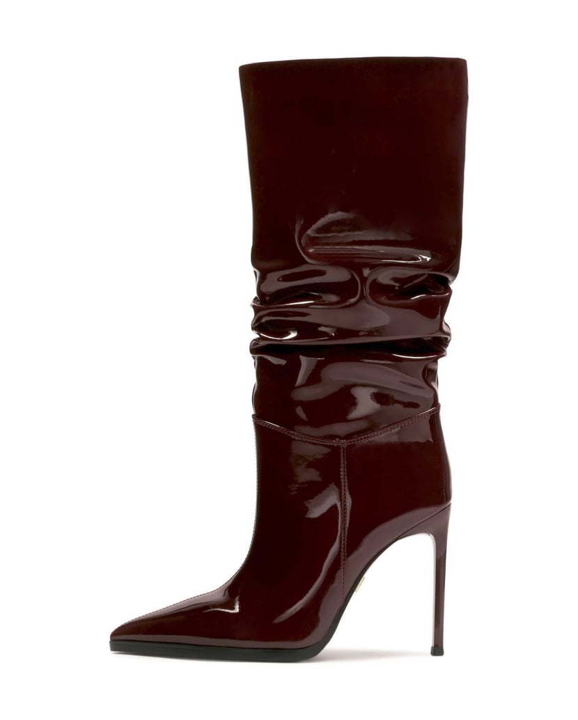 Kazar-Maroon-boots-on-a-slender-stiletto-heel-červená