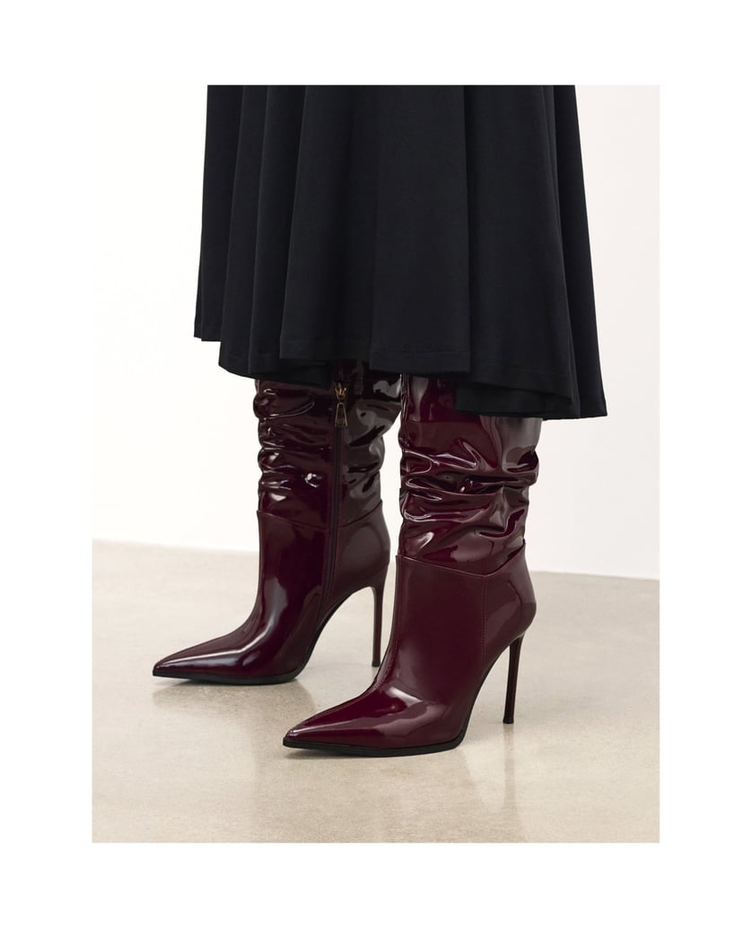 Kazar-Maroon-boots-on-a-slender-stiletto-heel-červená