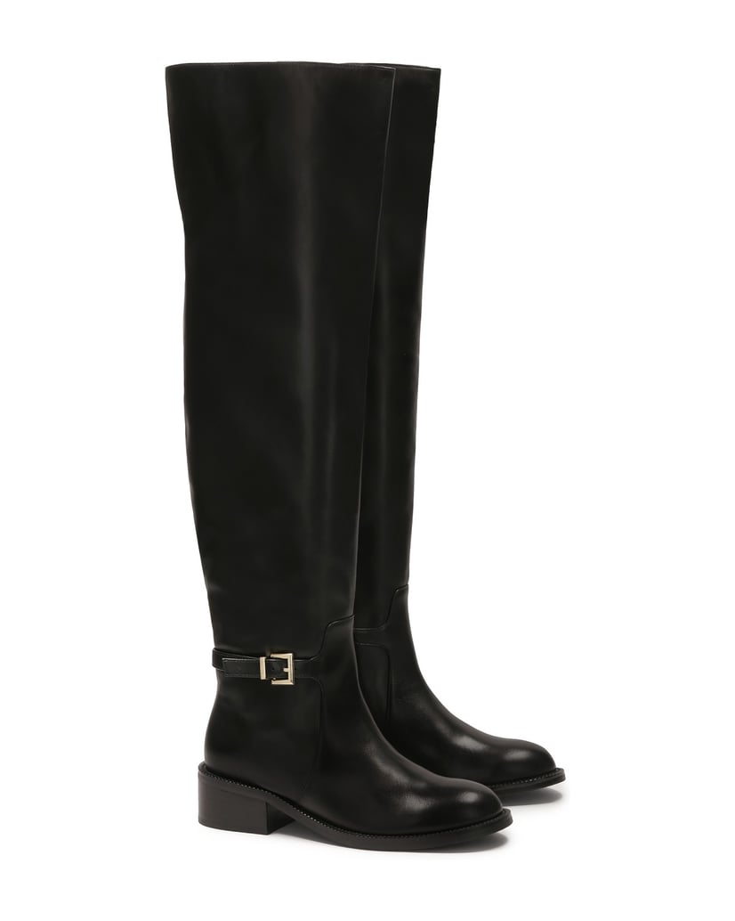 Kazar-Leather-musketeers-with-flat-heels-černá
