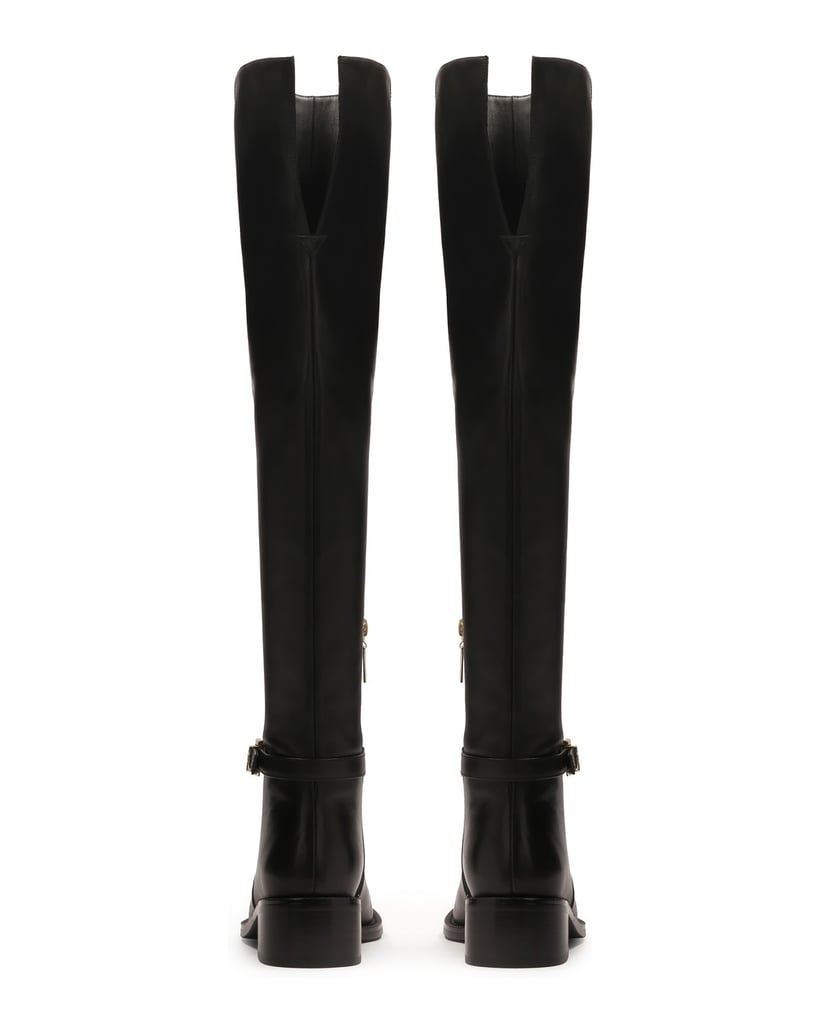 Kazar-Leather-musketeers-with-flat-heels-černá