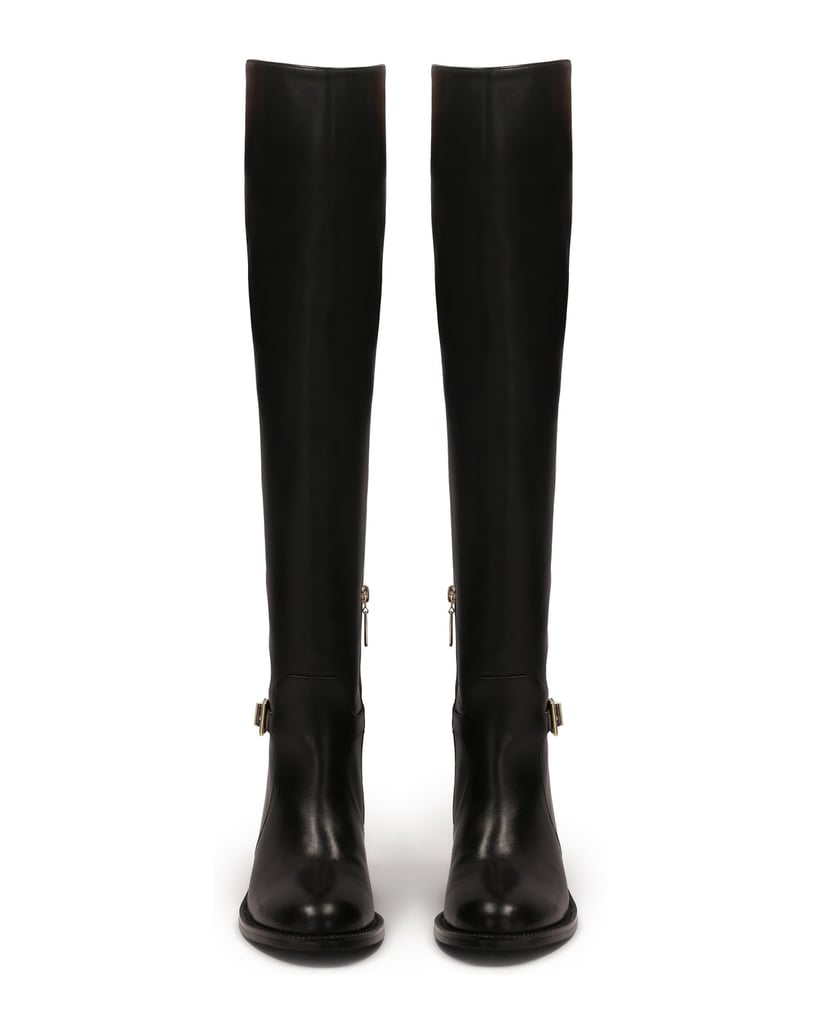 Kazar-Leather-musketeers-with-flat-heels-černá