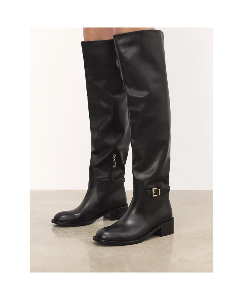 Kazar-Leather-musketeers-with-flat-heels-černá