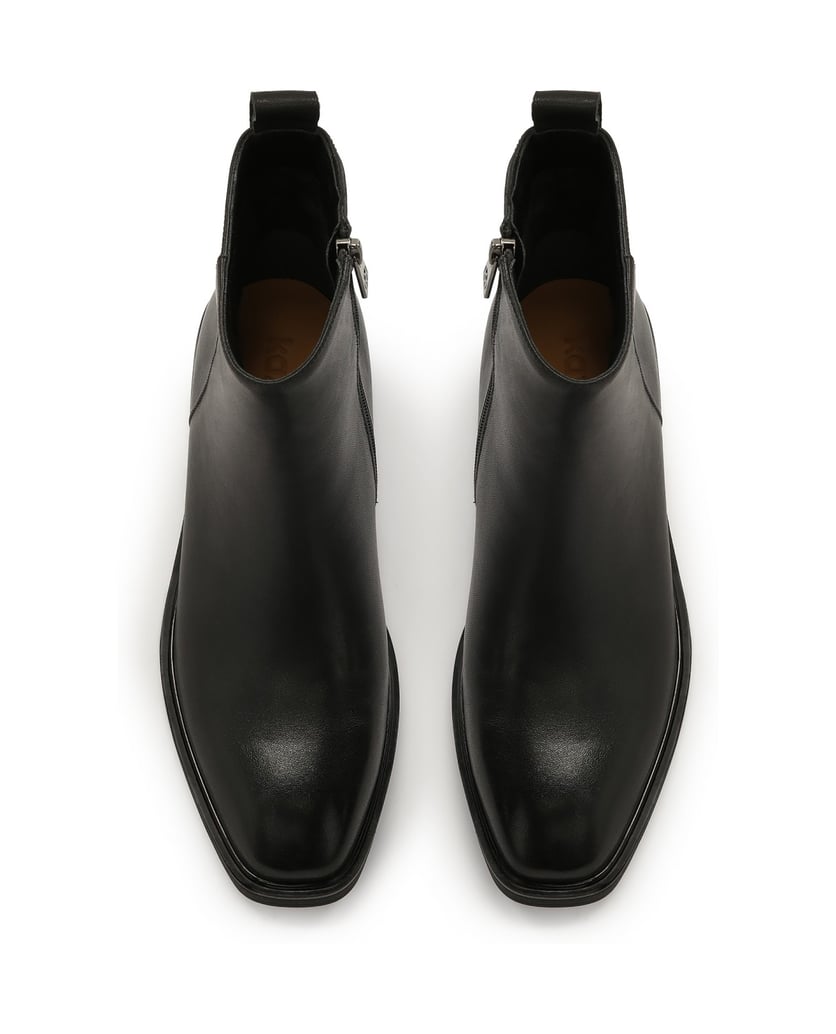 Kazar-Low-leather-boots-with-zipper-černá