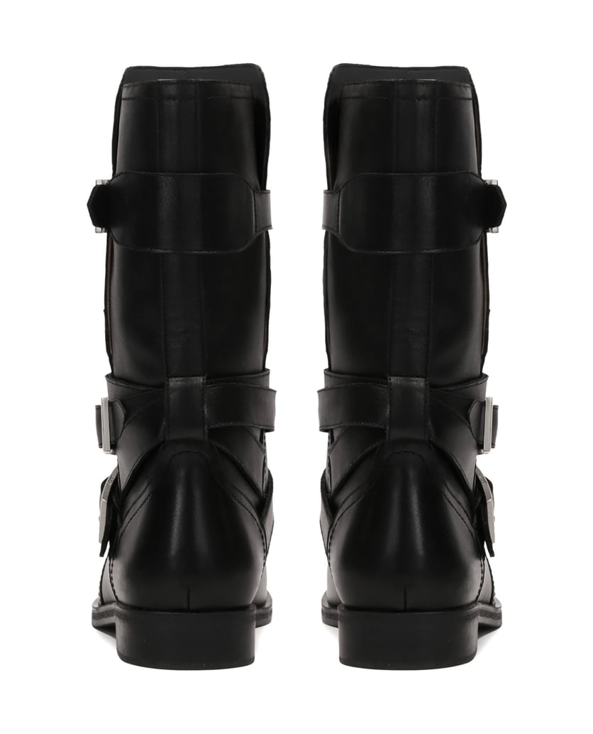Kazar-Black-boots-with-a-higher-upper-decorated-with-buckles-čierna