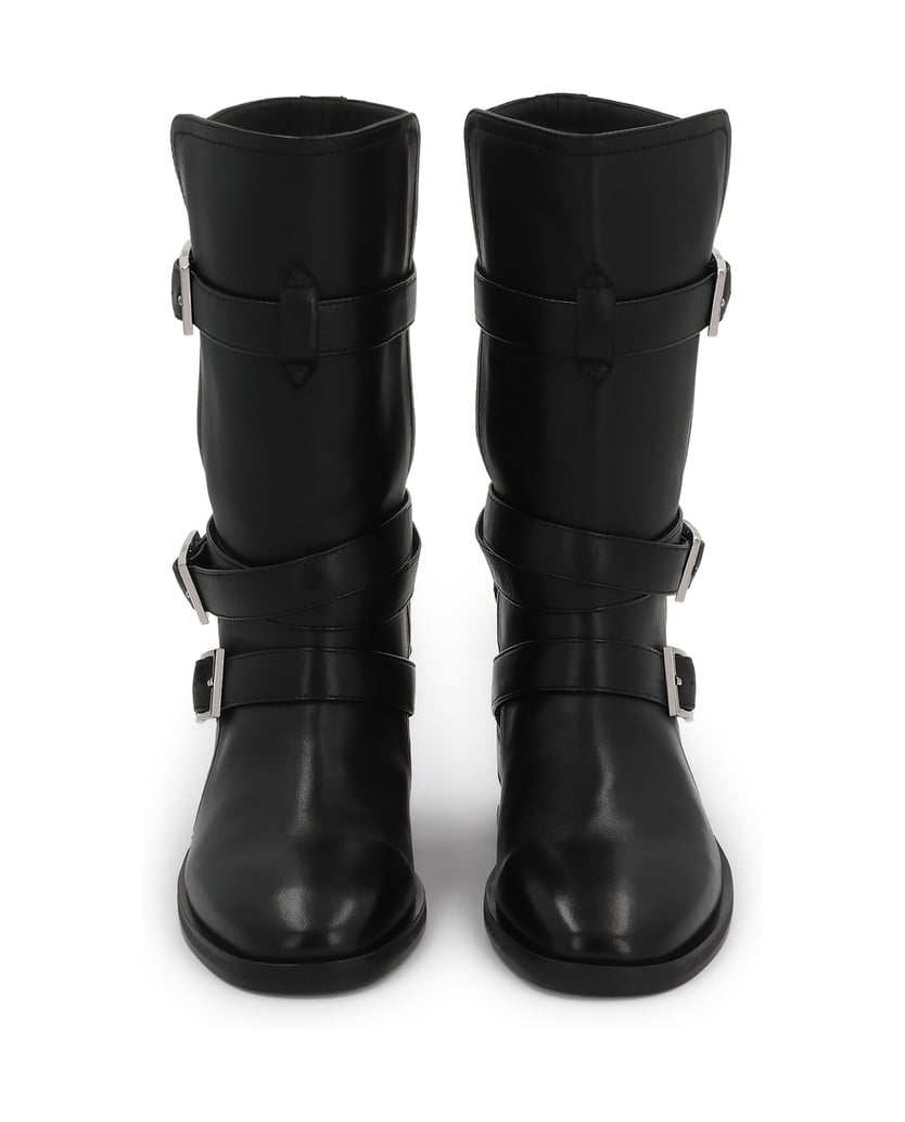 Kazar-Black-boots-with-a-higher-upper-decorated-with-buckles-čierna