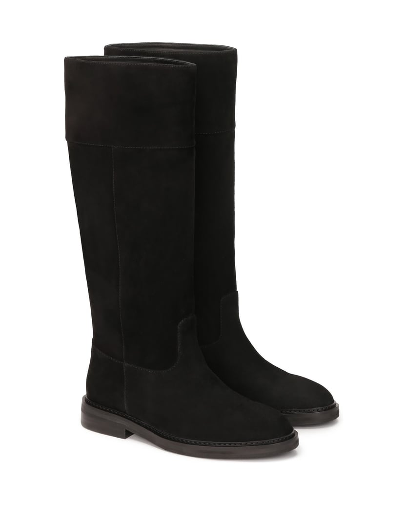 Kazar-Flat-suede-slip-on-boots-černá