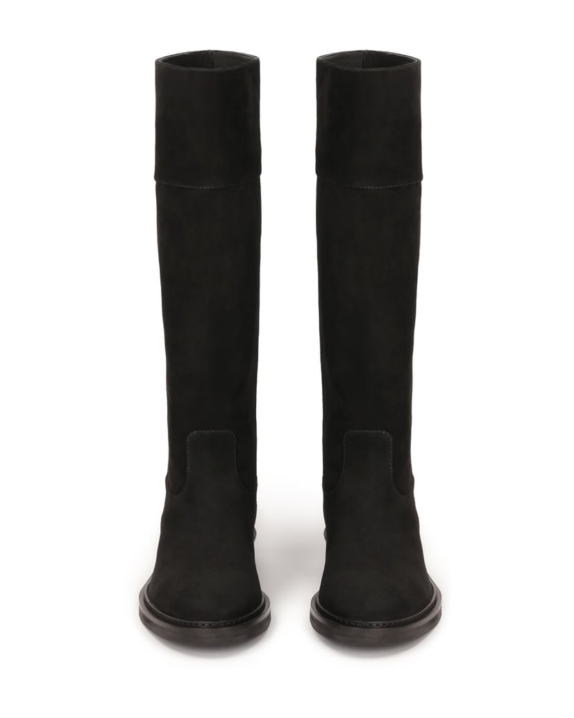 Kazar-Flat-suede-slip-on-boots-černá
