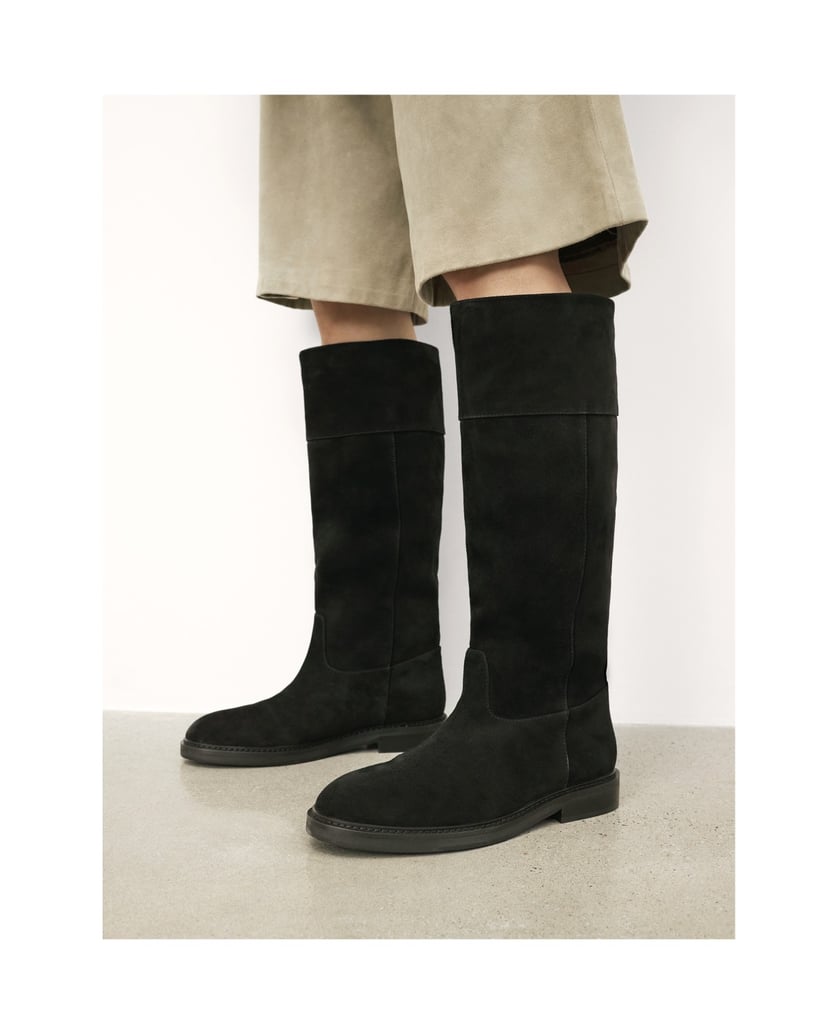 Kazar-Flat-suede-slip-on-boots-černá