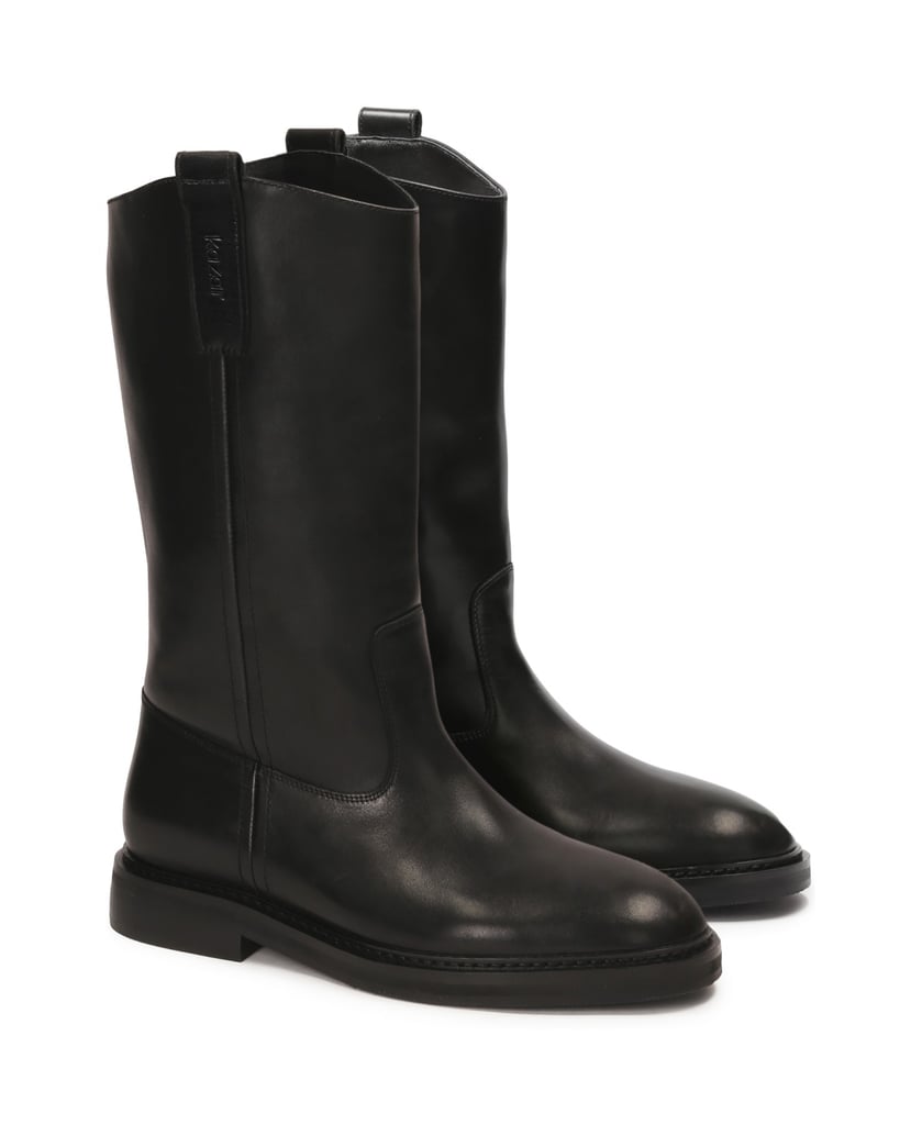 Kazar-Lederstiefel-zum-Hineinschlüpfen-mit-fla-schwarz