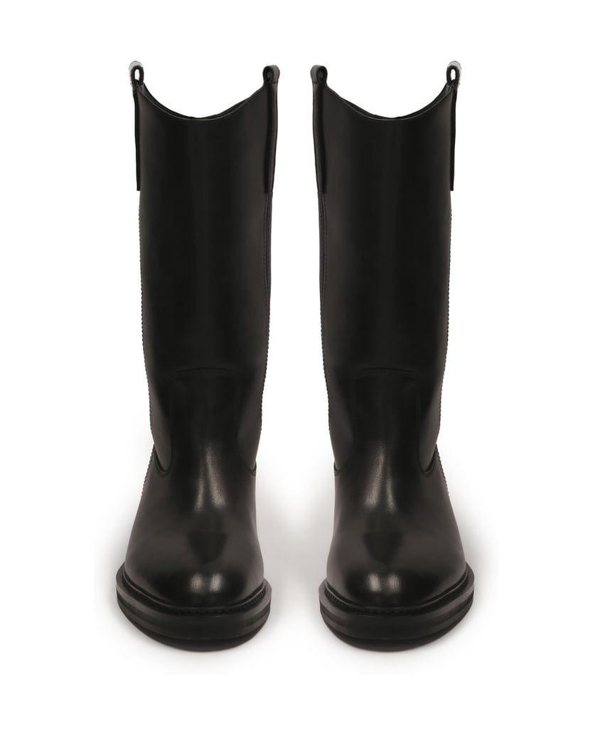 Kazar-Lederstiefel-zum-Hineinschlüpfen-mit-fla-schwarz