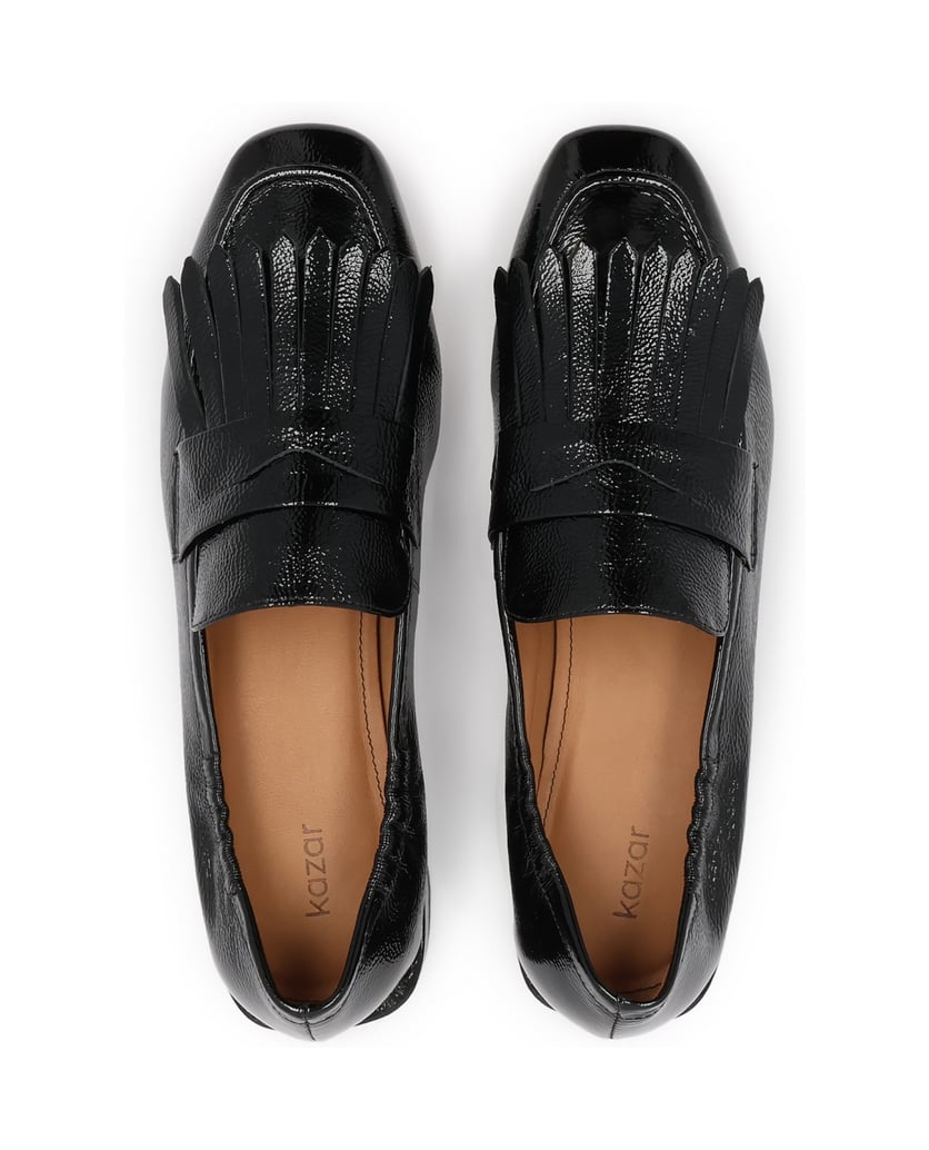 Kazar-Schwarze-faltige-Lacklederhalbschuhe-schwarz