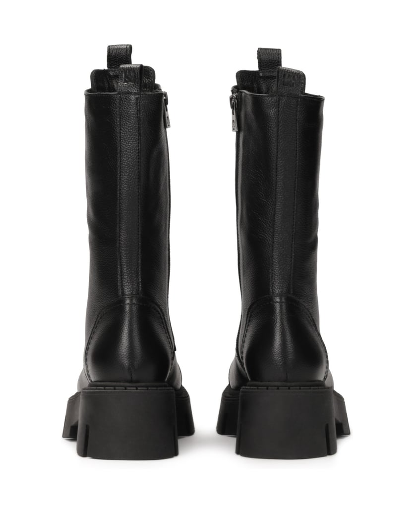 Kazar-Lederstiefelette-mit-hohem-Schaft-schwarz