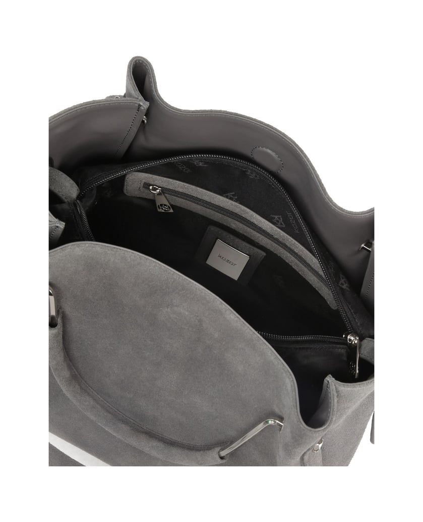 Kazar-Grey-handbag-with-two-types-of-handles-šedá