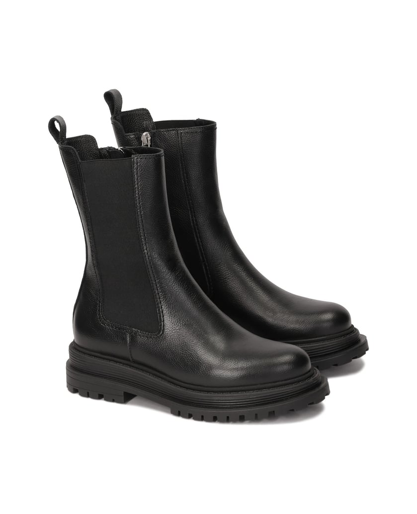 Kazar-Lederstiefel-mit-Reißverschluss-und-Gumm-schwarz