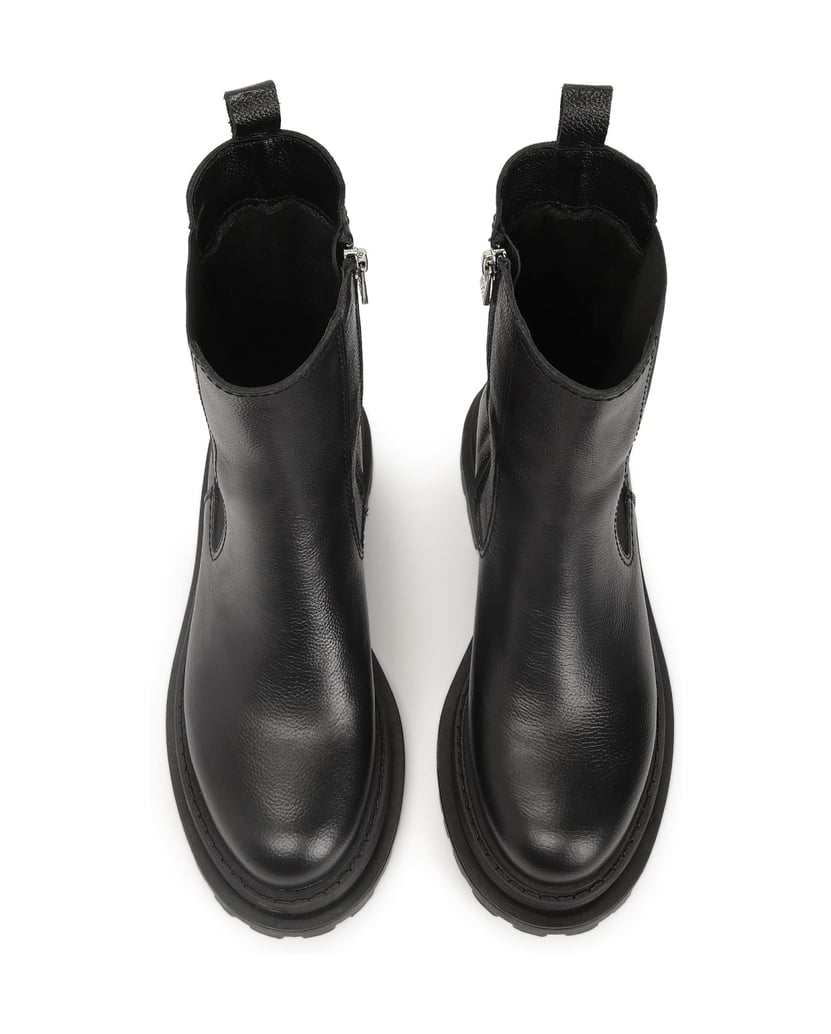 Kazar-Lederstiefel-mit-Reißverschluss-und-Gumm-schwarz