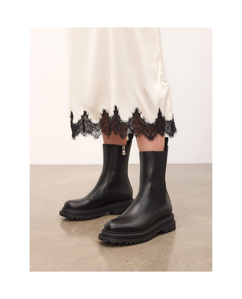 Kazar-Leather-boots-with-zipper-and-elastic-band-čierna