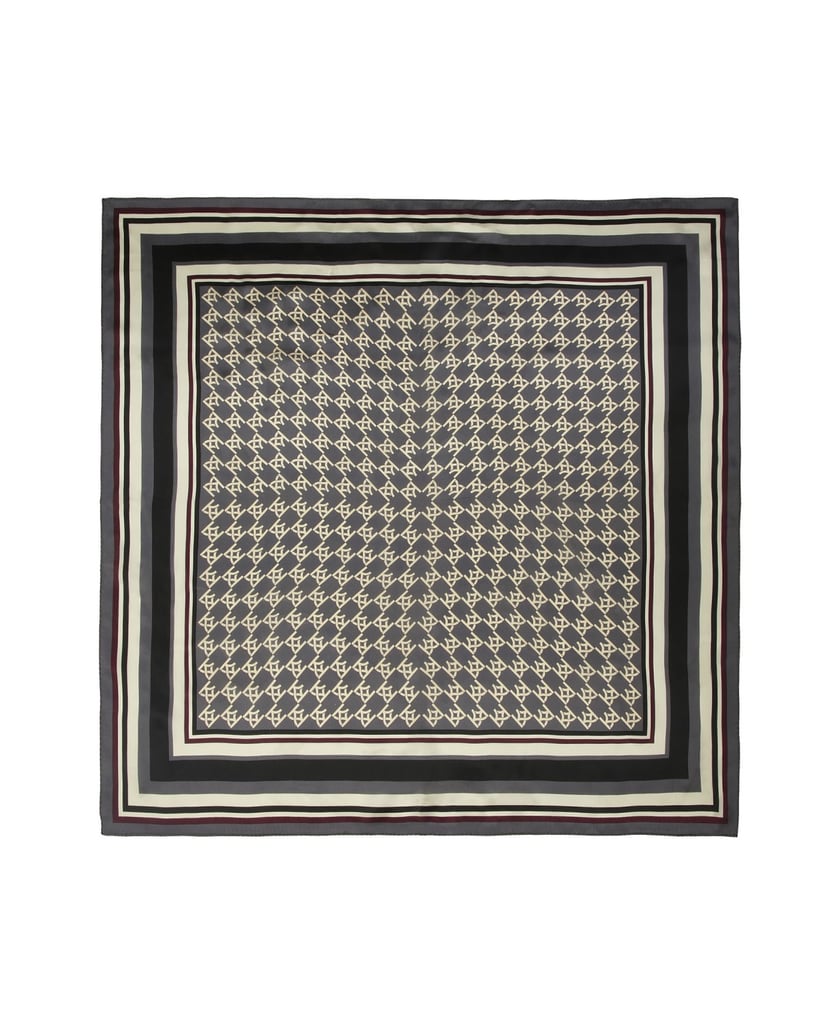 Kazar-KAZAR-monogrammed-silk-scarf-barevná