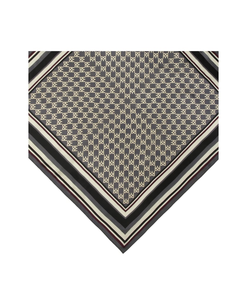 Kazar-KAZAR-monogrammed-silk-scarf-barevná