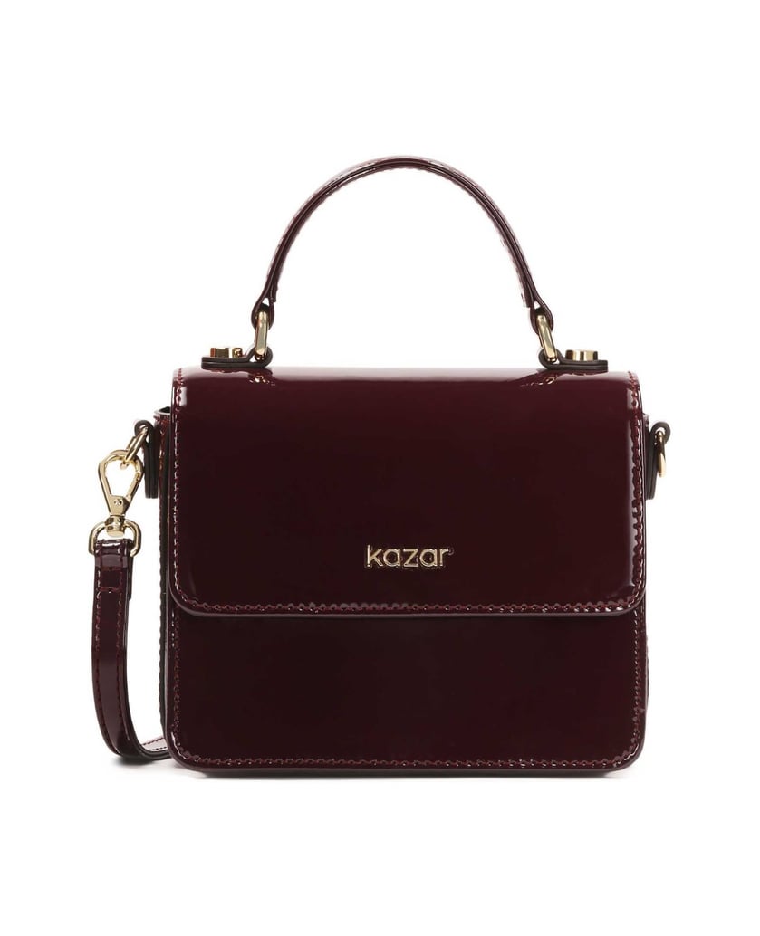Kazar-Patent-maroon-handbag-with-handle-červená