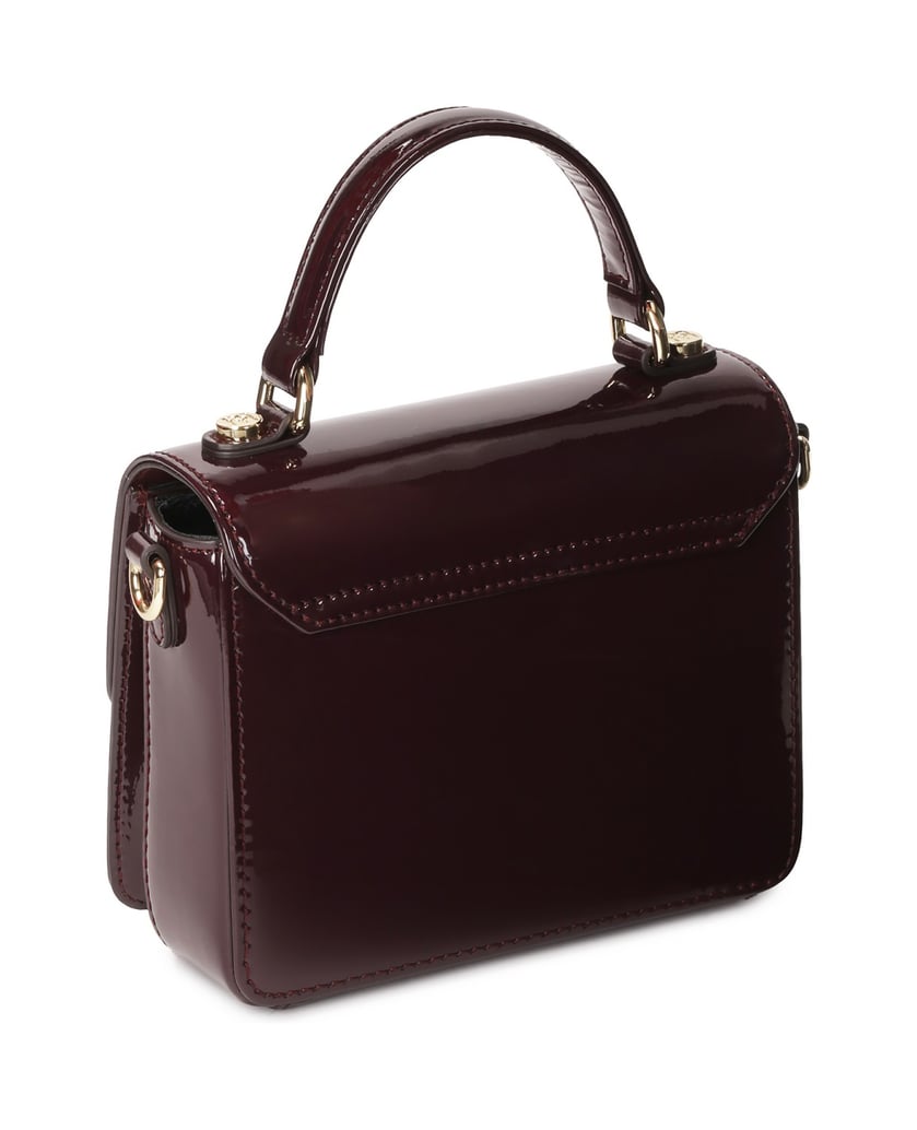 Kazar-Patent-maroon-handbag-with-handle-červená