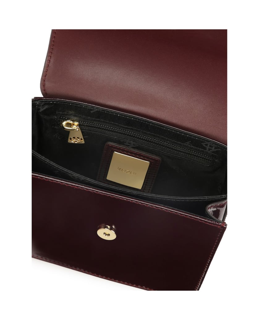 Kazar-Patent-maroon-handbag-with-handle-červená