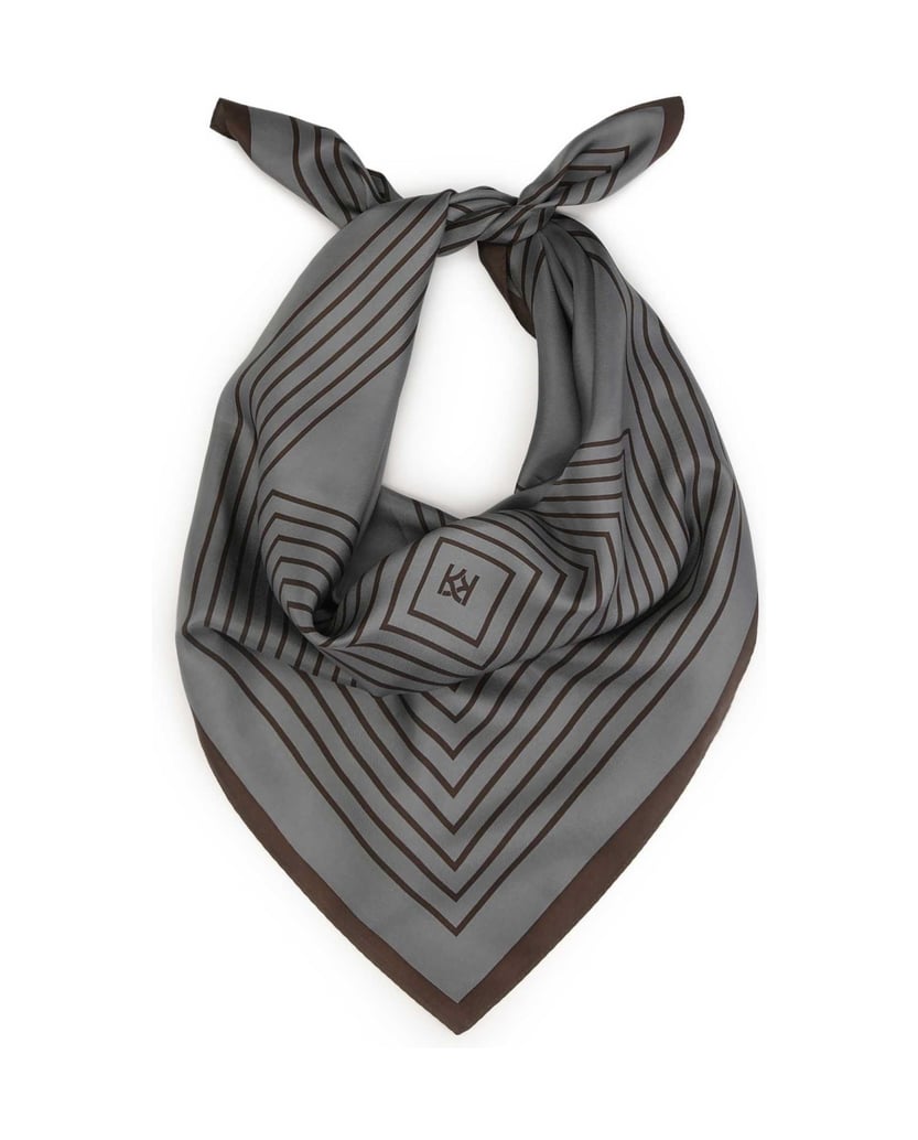 Kazar-Grey-silk-scarf-šedá