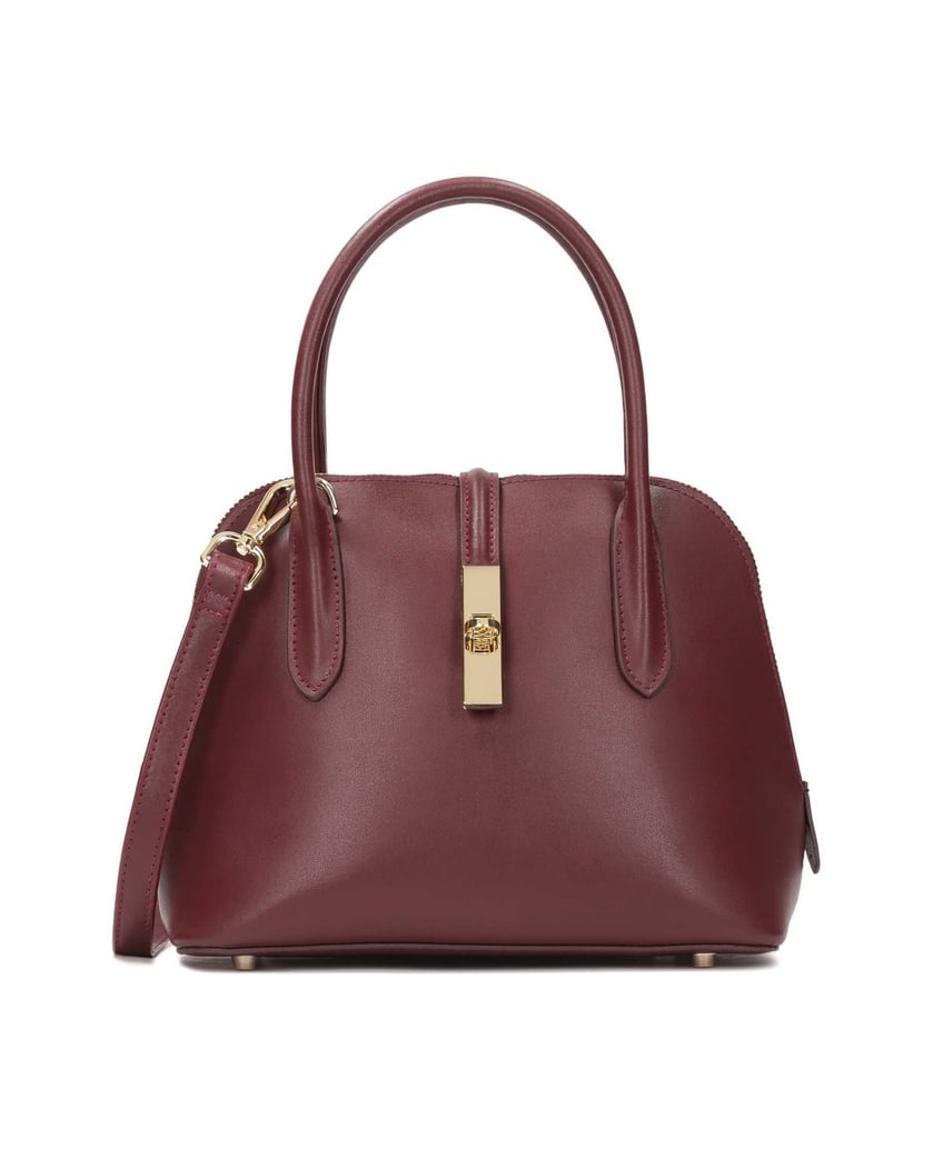 Kazar-Maroon-leather-handbag-with-handles-červená