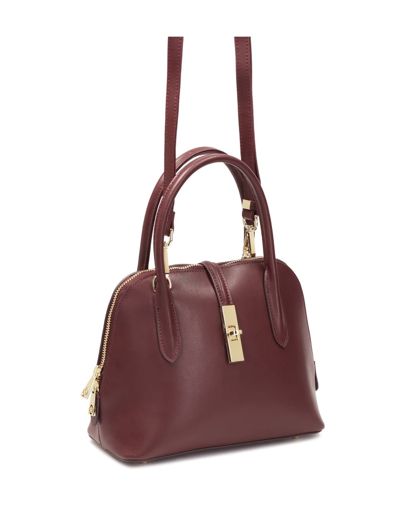 Kazar-Maroon-leather-handbag-with-handles-červená