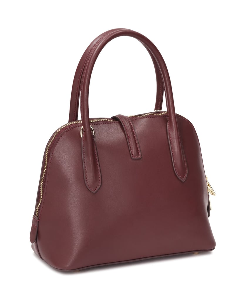 Kazar-Maroon-leather-handbag-with-handles-červená